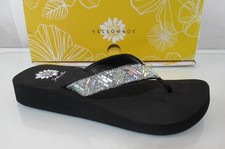 Yellow Box Size 7 Jazel Flip Flops Thong Sandals Comfort Silver