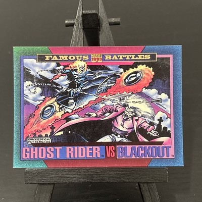 1993 Marvel Famous Battles Trading Card Ghost Rider vs Blackout #159