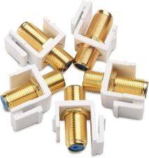 Cable Matters 5 Pack RG6 Keystone Jack Insert, Coaxial Keystone Jack Insert Gend