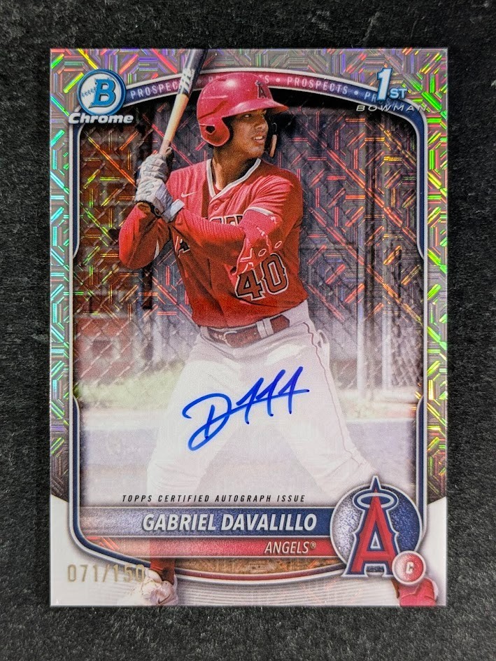 2025 Bowman Chrome GABRIEL DAVALILLO 71/150 1st Bowman Auto HTA Choice #CPA-GD