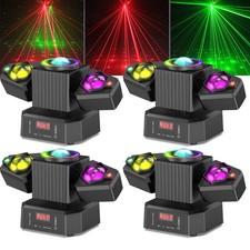 1-4 x Laser Light RGBW LED Moving Head Disco Stage Lighting Beam DMX512 Party DJ