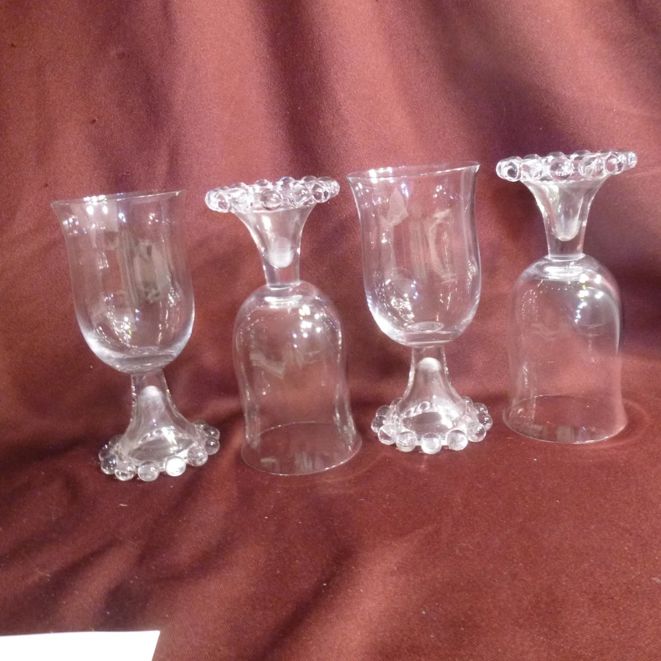 Lote de 4 copas de agua transparentes vintage de vidrio imperial Candlewick - Usadas en excelente estado Foto 3 de 4