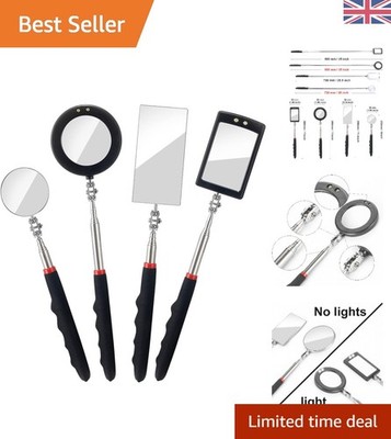 Robuste LED beleuchtete Teleskopspiegel - 4 Stück für Auto & Kleinteile Inspektion