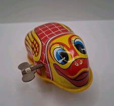 Vintage Tin Litho Wind Up Duck Toy