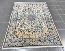 Tappeto orientale tappeto persiano Nain con seta 120 x 190 cm (appena lavato) 0309
