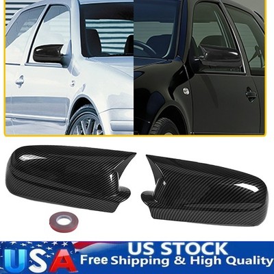 Carbon Side Mirror Cover Caps Overlays For VW Jetta Golf Mk4 Passat B5 1999-2004