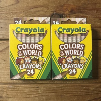 2 Boxes Crayola Colors of the World 24 Crayons Flesh / Skin Tones New