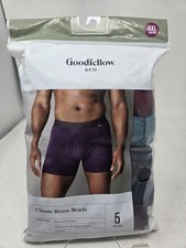 Goodfellow & Co Mens 5 Pack Classic Boxer Briefs Blue Cotton Stretch XXL 44/46