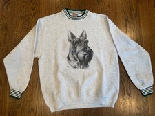 Oneita Sweatshirt Size Large Made USA Scottish Terrier Crewneck