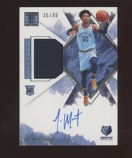 2019 Panini Impeccable Nba Ja Morant Elegance Rpa Patch RC Rookie AUTO 35/99