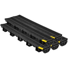 HDPE Trench Drain 5-Pack for Garage Driveway