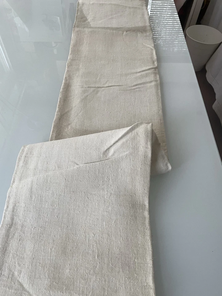 ANCIEN DRAP EN CHANVRE AVEC MONOGRAMME JM BRODE MAIN/7463V0 - Photo 3/4