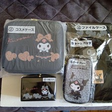 Halloween Kuromi Cosmetic Pouch Tote File Case Gray Set Japan Gift