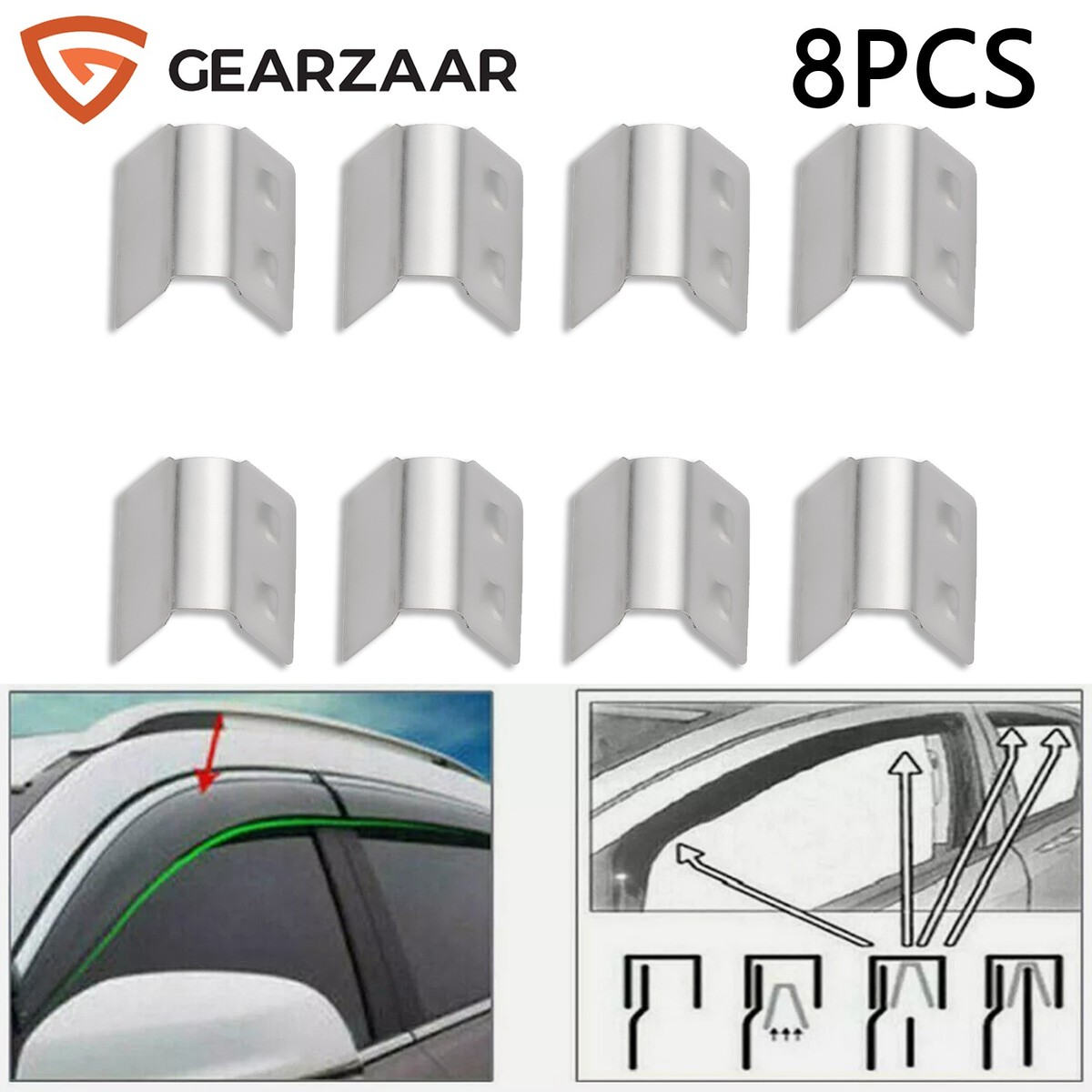 15 Windabweiser Clips Edelstahl - Universal Für HEKO G3 Regenschutz