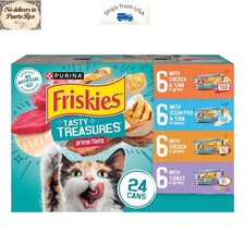 Friskies Wet Cat Food Variety Pack, Tasty Treasures Prime Filets, 5.5 oz Cans