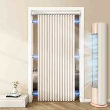 Magnetic Door Curtain Room Divider Pleated Folding for Bedroom Living Space