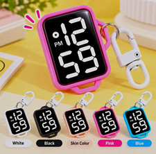 LED Keychain Pocket Watch with Digital Display, Electronic for Multi-Use Purpose
