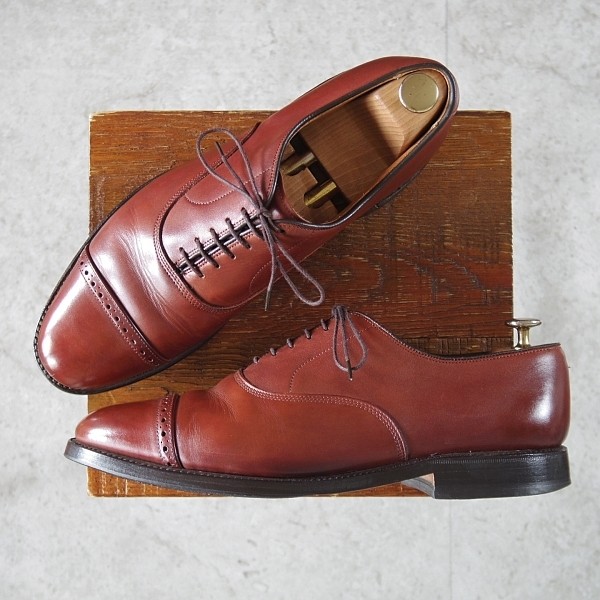 Allen Edmonds Byron 9D Brown Calf Punched Cap Toe Dress Allen Edmonds Byron 9D Brown Calf Punched Cap Toe Dress