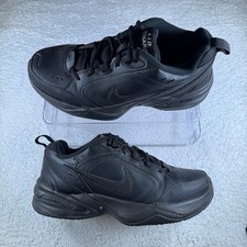 Nike Air Monarch IV Shoes Mens Size 9 Black Leather Walking Sneakers No Insole