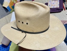 Stetson Handwoven Formosan Straw Cowboy Hat 6 3/4 54 Western Ranch Vintage