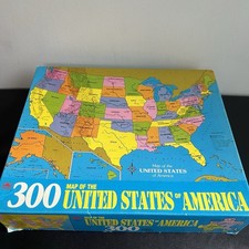 Map of the United States of America 300 Big Piece Golden Puzzle Vintage 1990