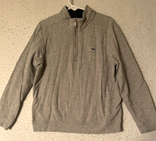 Vineyard Vines Shep Shirt Pullover 1/4 Zip Top 100 Cotton Kids Boys Size 7 Gray