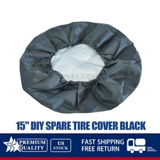 15" DIY Spare Tire Cover Black Trailer Wheel & Tyre Protector US