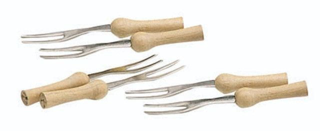 KITCHEN CRAFT CORN ON THE COB HOLDER WOOD/STAINLESS STEEL (1x6)