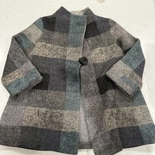 Damee, Inc Geometric 3/4 Flare Sleeve Sweater Button Up Top Jacket Size M