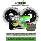 Front Kit Premium Drilled and Slotted Disc Brake Rotors with Ceramic Brake Pads