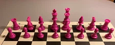 Basic Club 17 Piece Half Chess Set Pink 2 Queens