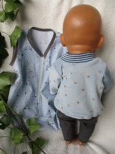 Puppenkleidung 3-tlg. Schlafanzug + Schlafsack für 43 cm Re born Baby Puppen NEU