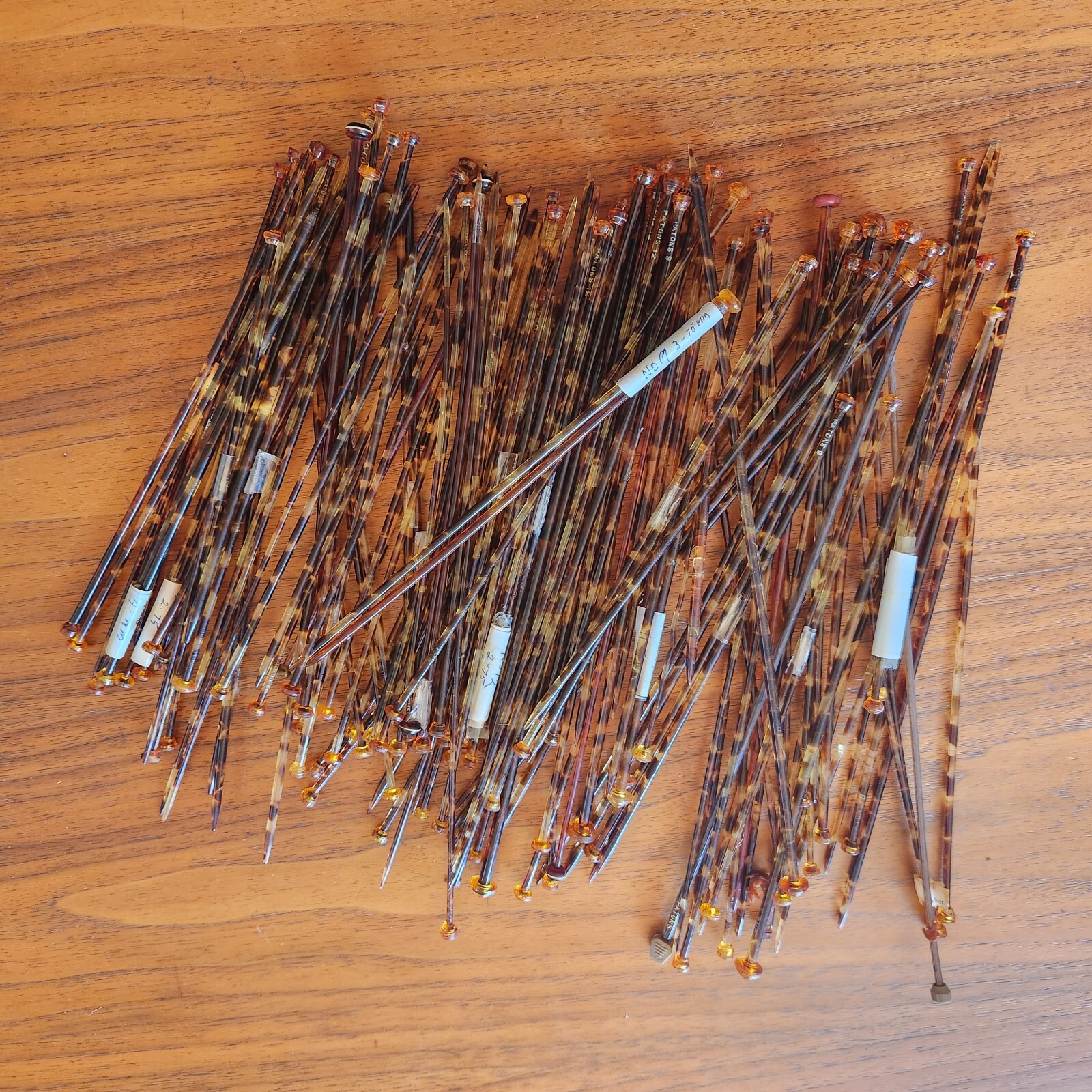 Vintage Tortoise Shell Knitting Needle Patons Bulk Lot Celluloid Estate