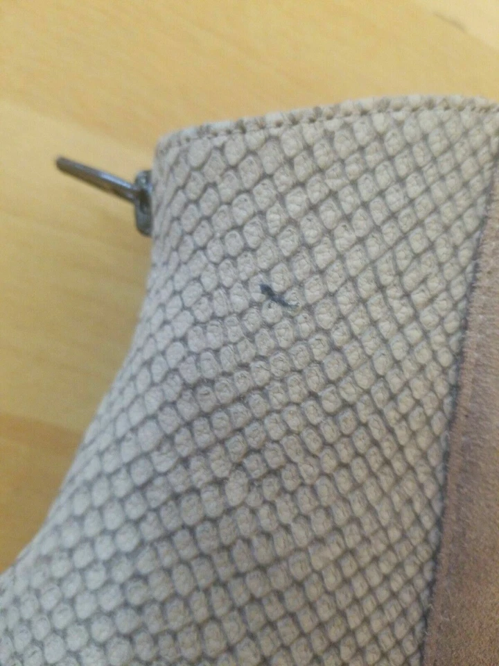 H от Hudson Англии лодыжки скрытый на танкетке ботинки серо-коричневая кожа и замша США 6,5-37 - Изображение 4 из 4