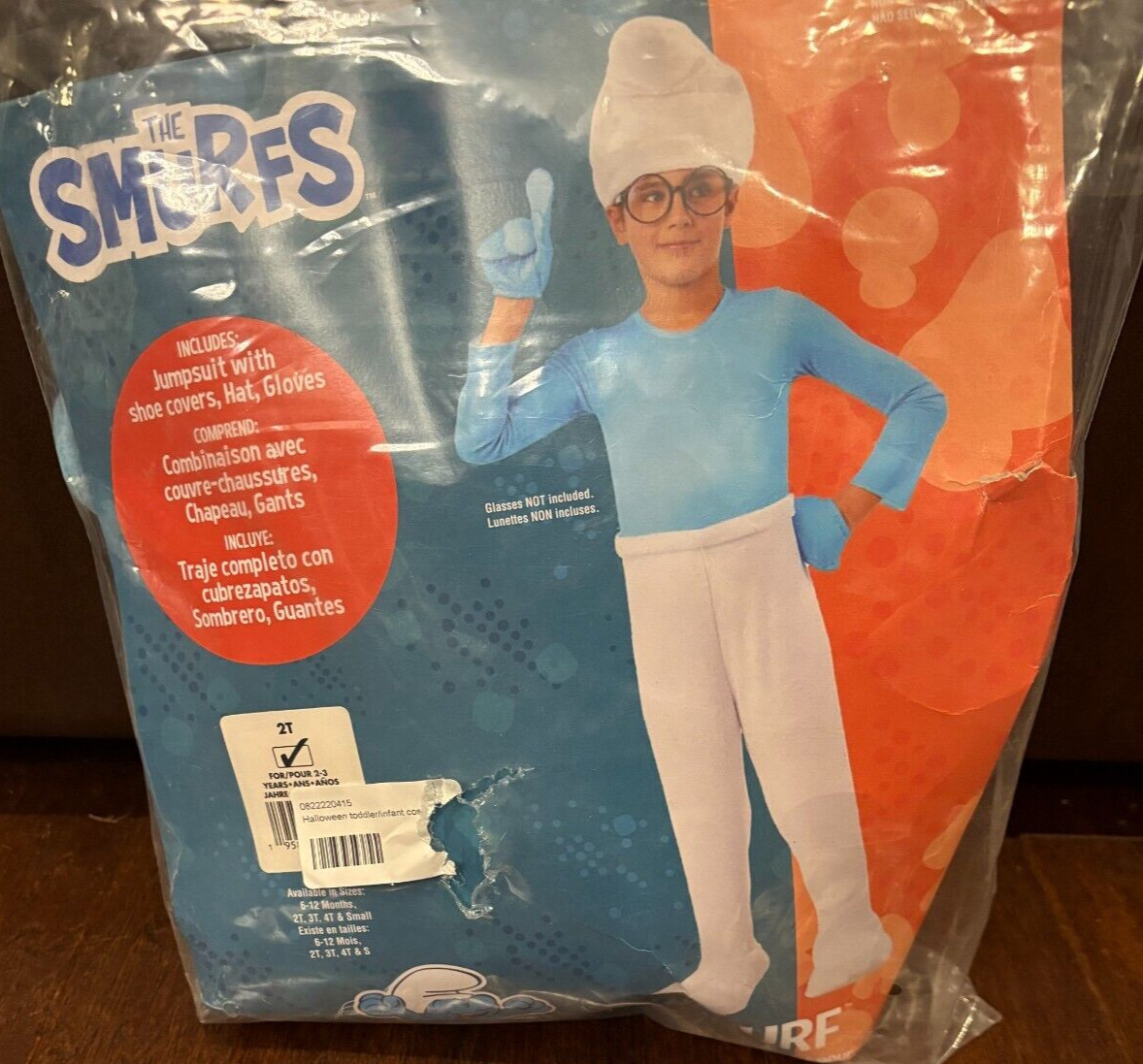 Nuevo Disfraz de Los Pitufos Pitufo Halloween Talla 2T Raro Difícil de Encontrar ¡NUEVO!