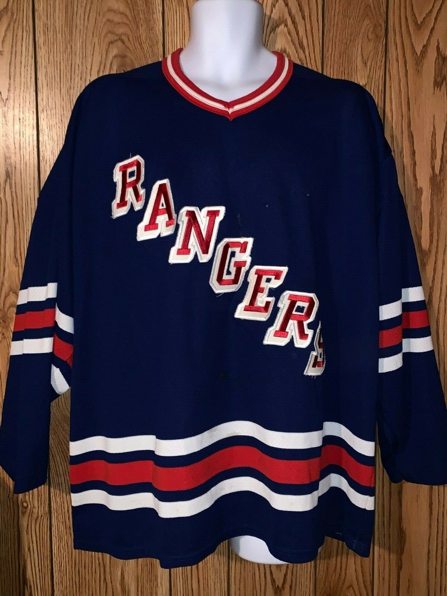VTG New York Rangers CCM Hockey Jersey NHL Red White Blue Spell  