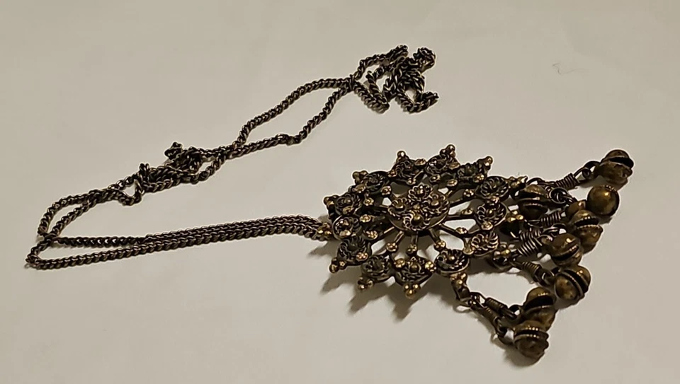 Türkische Vintage Amulett Kette Collier XXL Anhänger Bauchtanz-Schmuck - Bild 3 von 4