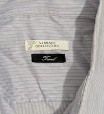 VERSACE Collection Men Trend Fit Spread Collar Dress Shirt Size 17.5/44