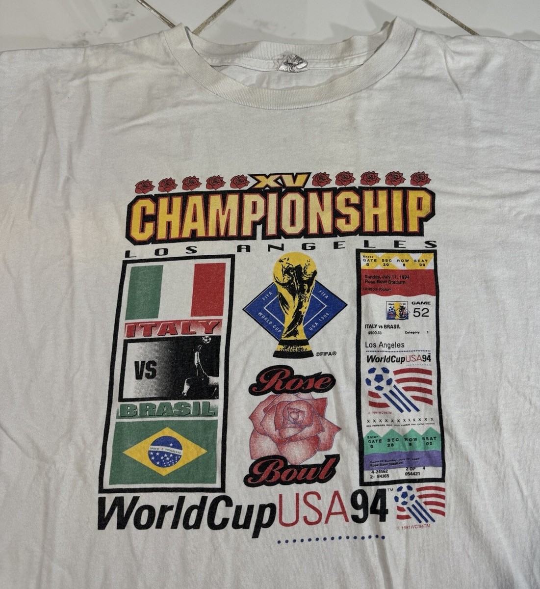 Vintage 1994 World Cup Soccer Italy vs Brazil at Rose Bowl