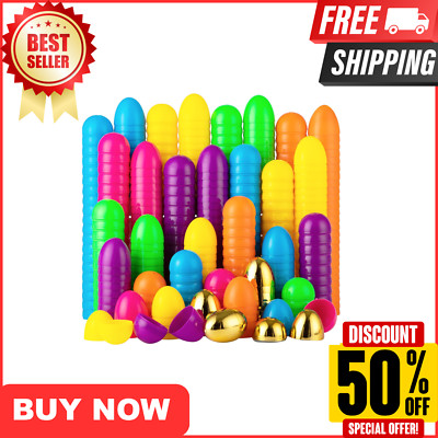 50/500 PCS 2.25'' Plastic Easter Eggs Empty Easter Eggs Fillable Bright Eggs Bulk