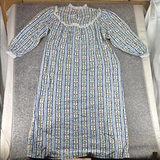 Vintage Lang Of Salzburg Floral Striped 3/4 Long Sleeve Sleep Dress Womens S/M
