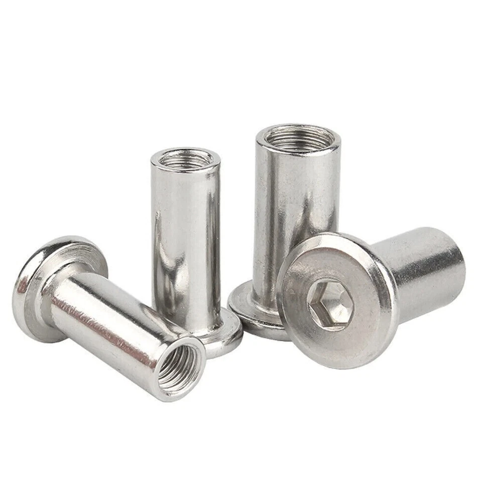 Hülsenmuttern mit Flachkopf Innensechskant Edelstahl M2 M3 M4 M5 M6 - M10 - Bild 2 von 4