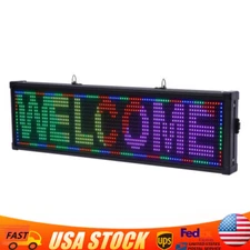 26"x8" LED Advertising Sign 7 Color Programmable Scrolling Message Display Board