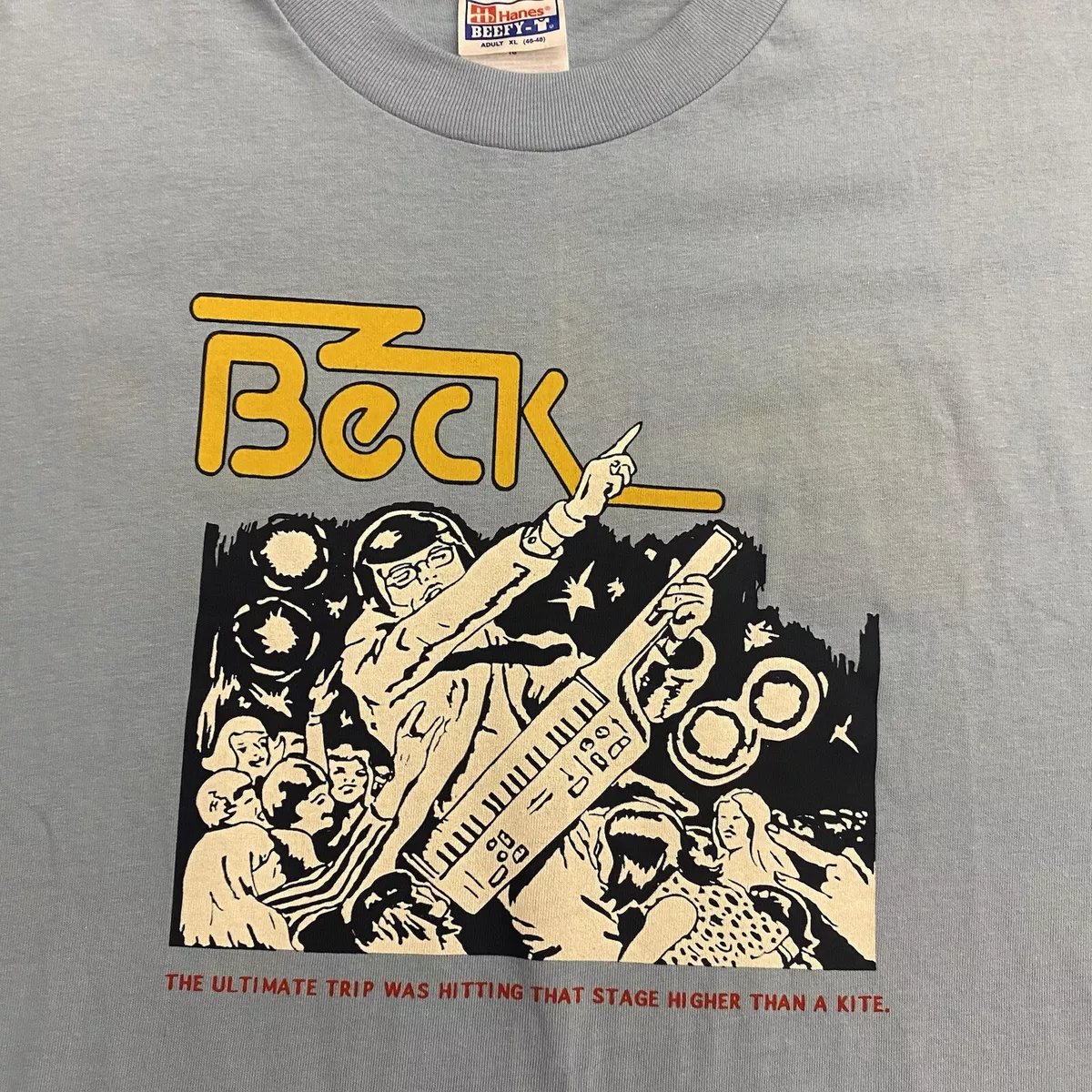 Vintage 90s Beck T Shirt The Ultimate Trip Light Blue Mens XL