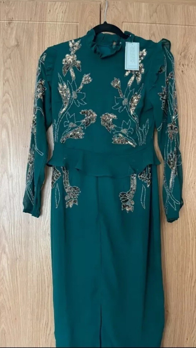 Hope & Ivy green & gold embellished special occasion dress Christmasy size 8 | eBay UK Hope & Ivy green & gold embellished special occasion dress Christmasy size 8 | eBay UK