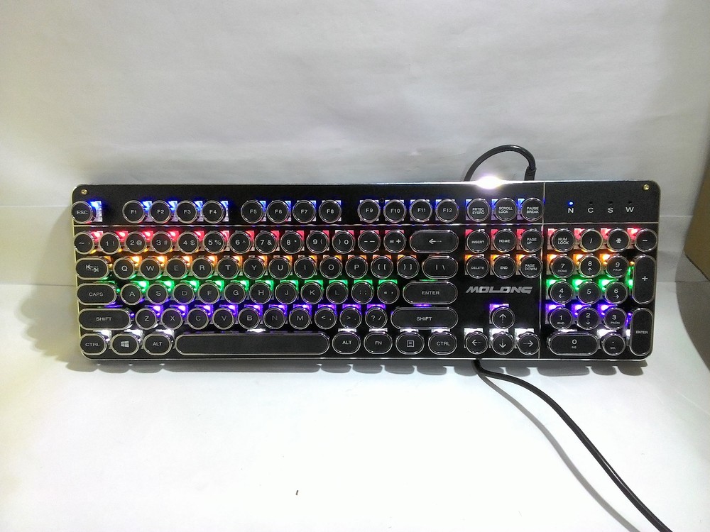 Mechanical Gaming Keyboard with Backlit Rainbow LED 104 Keys Wired for PC Laptop and Gaming Setup