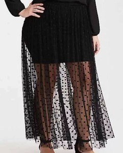 plus size polka dot maxi skirt