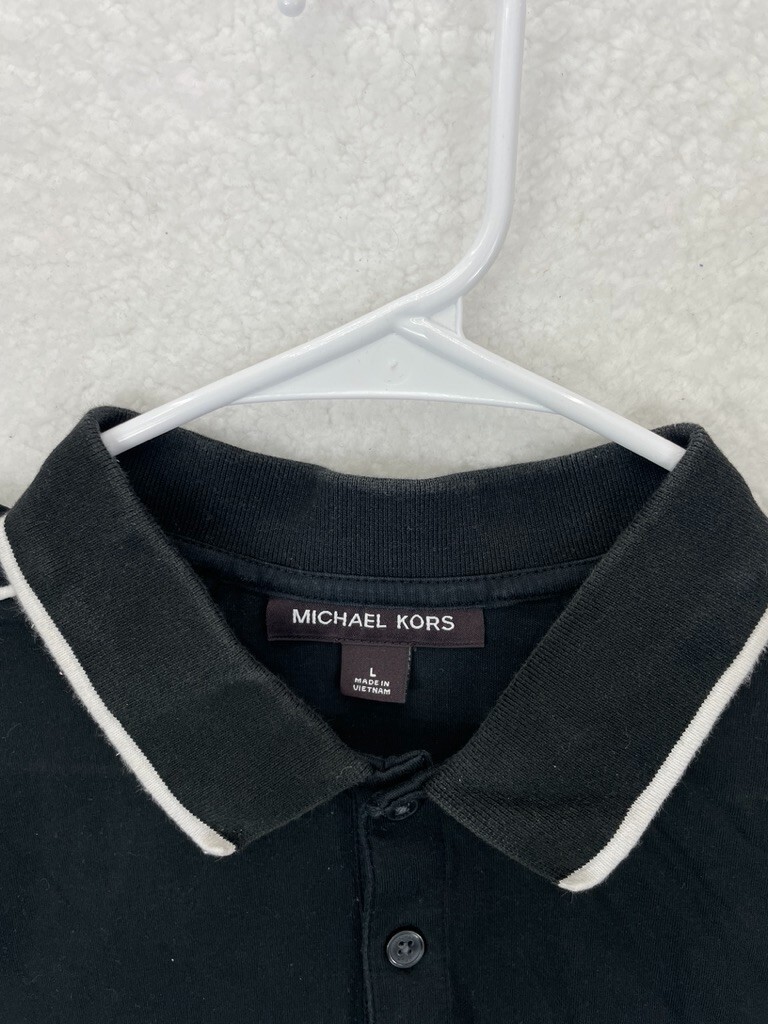 Michael Kors Polo Shirt Lot Men's L & XL Black Blue Short Sleeve Casual 2 Pack thumbnail 3