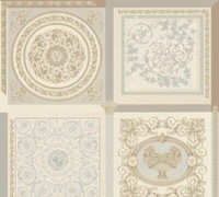Tapete Versace Home Designer 38704-2 Kacheln Barock Beige Grau Silber (9,09€/1Qm