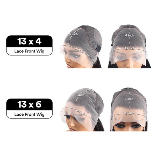 Lace Frontal Echthaar Perücke Wasserwelle lockig transparent lose tiefe Welle Wig - Bild 6 von 8